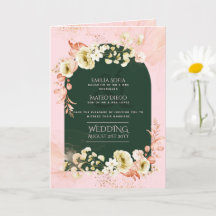 4pg Hispanic Floral Wedding Programme Bilingual Ch