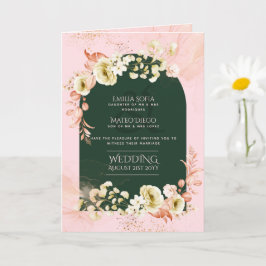 4pg Hispanic Floral Wedding Programme Bilingual Ch Kaart