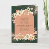 4pg Hispanic Floral Wedding Programme Bilingual Ch Kaart (Voorkant)