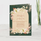 4pg Hispanic Floral Wedding Programme Bilingual Ch Kaart (Voorkant)