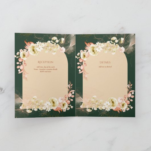 4pg Hispanic Floral Wedding Programme Bilingual Ch Kaart (Binnen)