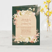 4pg Hispanic Floral Wedding Programme Bilingual Ch Kaart (Gele Bloem)