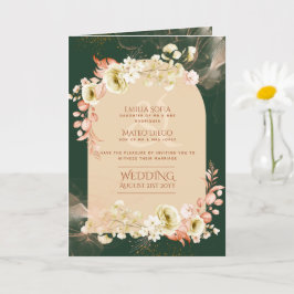 4pg Hispanic Floral Wedding Programme Bilingual Ch Kaart