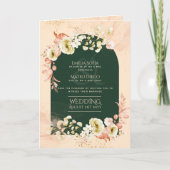 4pg Hispanic Floral Wedding Programme Bilingual Ch Kaart (Voorkant)