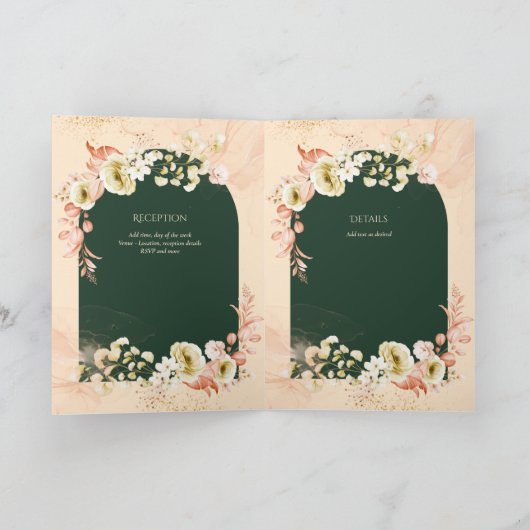 4pg Hispanic Floral Wedding Programme Bilingual Ch Kaart (Binnen)