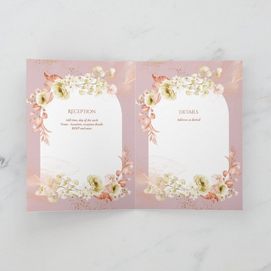 4pg Hispanic Floral Wedding Programme Bilingual Ch Kaart (Binnen)