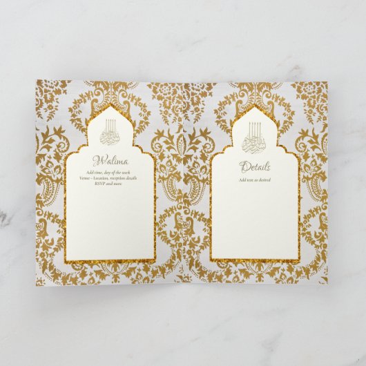 4pg NIKAH WALIMA nodigt Gold  Islamic uit Kaart (Binnen)