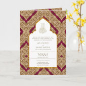 4Pg NIKAH WALIMA nodigt Red Gold  uit Kaart (Gele Bloem)