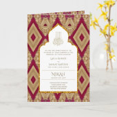 4Pg NIKAH WALIMA nodigt Red Gold  uit Kaart (Gele Bloem)