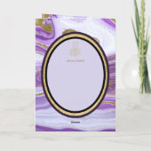 4Pg. NIKAH WALIMA Paars Gold Marble Agate Glitter Kaart (Achterkant)