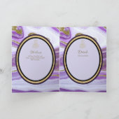 4Pg. NIKAH WALIMA Paars Gold Marble Agate Glitter Kaart (Binnen)