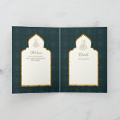 4Pg NIKAH WALIMA Uitnodiging Gouden Sierlijke Isla (Binnen)