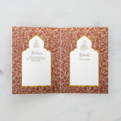 4Pg NIKAH WALIMA Uitnodiging Rood Goud Versierd (Binnen)