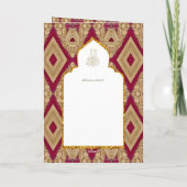 4Pg NIKAH WALIMA Uitnodiging Rood Goud Versierd (Achterkant)