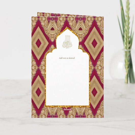 4Pg NIKAH WALIMA Uitnodiging Rood Goud Versierd (Achterkant)