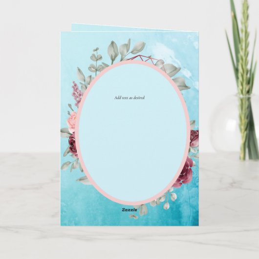 4pg Spaans BODA nodigt Blauwgroen Aqua Blue Burgun Kaart (Achterkant)