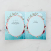 4pg Spaans BODA nodigt Blauwgroen Aqua Blue Burgun Kaart (Binnen)