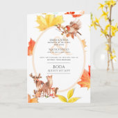 4pg Spaanse BODA uitnodiging bosdieren herfst (Gele Bloem)