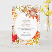 4pg Spaanse BODA uitnodiging Herfstbladeren Robin (Gele Bloem)