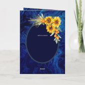 4pg Spaanse BODA-uitnodigingen, Blue Sunflower Car Kaart (Achterkant)