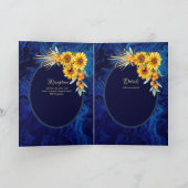 4pg Spaanse BODA-uitnodigingen, Blue Sunflower Car Kaart (Binnen)