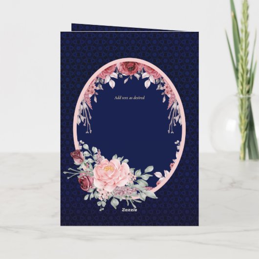 4pg Spaanse BODA-uitnodigingen Navy Blue Burgundy Kaart (Achterkant)