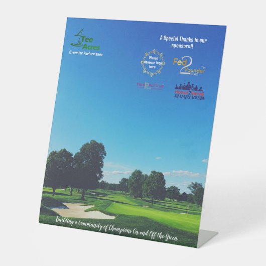 4T-shirt hectare tafelstandaard Reclamebord Met Voetstuk (Voorkant)