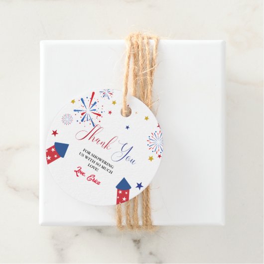 4t van juli Onafhankelijkheid Baby shower Dank u Bedankjes Labels (In situ)