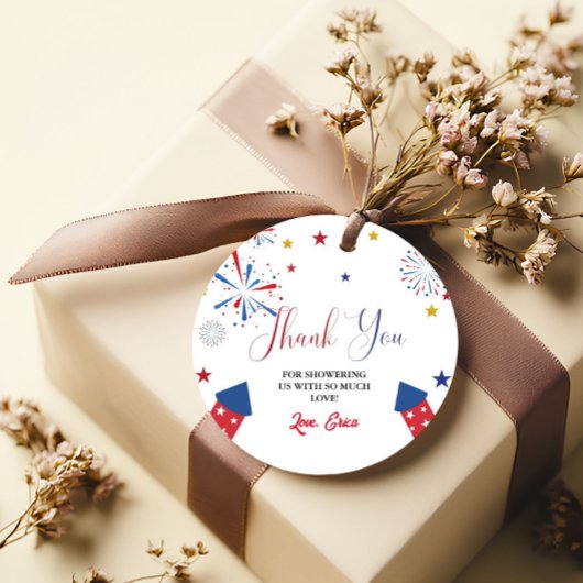 4t van juli Onafhankelijkheid Baby shower Dank u Bedankjes Labels