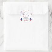 4t van juli Onafhankelijkheid Baby shower Dank u Ronde Sticker (Tas)