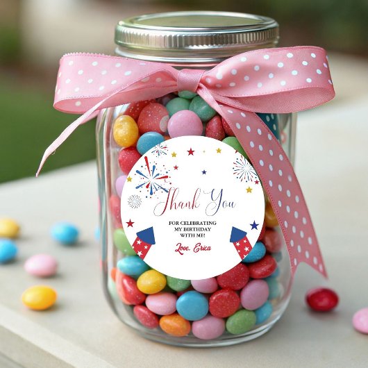 4t van juli Onafhankelijkheid Verjaardag Dank u Ronde Sticker