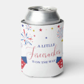 4t van juli Onafhankelijkheid voetzoeker Baby show Blikjeskoeler (Blikje Voorkant)