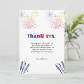 4T van Juli Patrotische Verjaardag Dank u kaart (Staand voorkant)