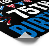 4th And Yes It's My 75th Birthday American Patriot Poster (Hoek)
