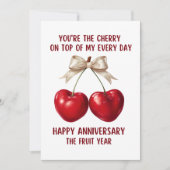 4th Anniversary Card, Fruit Anniversary Card,  Feestdagenkaart (Voorkant)
