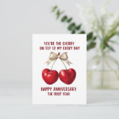 4th Anniversary Card, Fruit Anniversary Card,  Hol Feestdagenkaart (Staand voorkant)