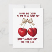 4th Anniversary Card, Fruit Anniversary Card,  Hol Feestdagenkaart (Voorkant)