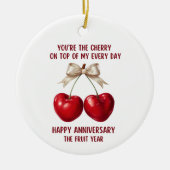 4th Anniversary Card, Fruit Anniversary Ornament (Voorkant)