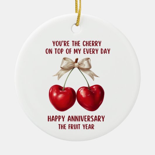 4th Anniversary Card, Fruit Anniversary Ornament (Voorkant)