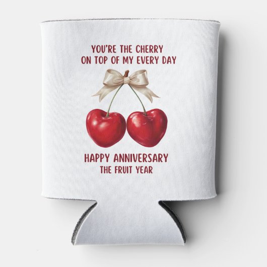 4th Anniversary Card, Fruit Anniversary Ornament Blikjeskoeler (Voorkant)