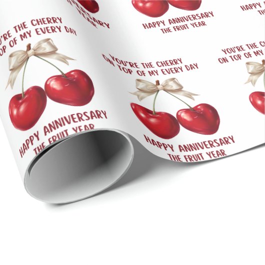 4th Anniversary Card, Fruit Anniversary Ornament Cadeaupapier (Rol Hoek)