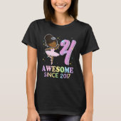 4th Bday Awesome Since 2017 Melanin Pride African  T-shirt (Voorkant)