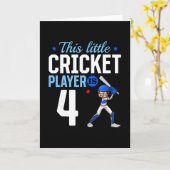 4th Birthday Cricket Player  Kaart (Gele Bloem)