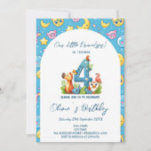 4th Birthday Fairy Tale Schattige illustratiefeest Kaart (Voorkant)