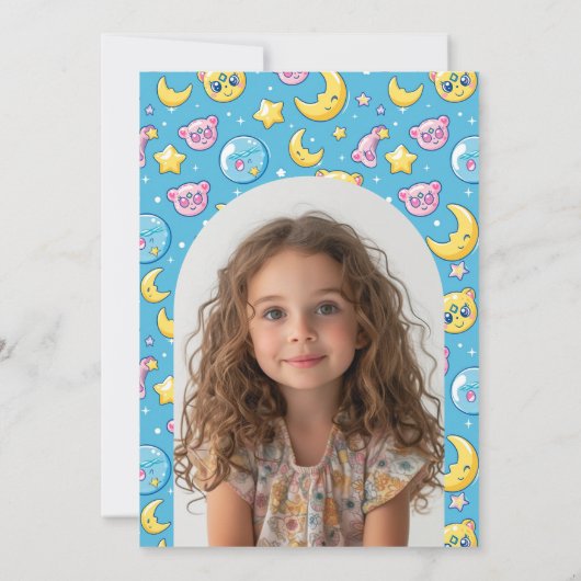 4th Birthday Fairy Tale Schattige illustratiefeest Kaart (Achterkant)