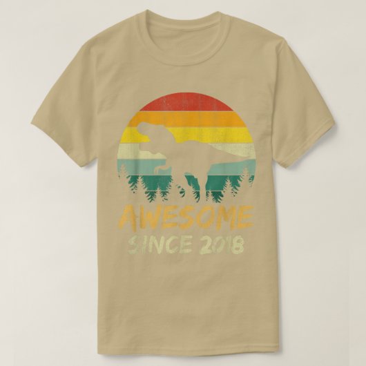 4th Birthday Gift Boy Dinosaur 4 Year Old Awesome T-shirt (Design voorkant)