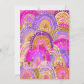 4th Birthday Girls Invitation Kaart (Achterkant)