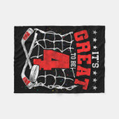 4th Birthday Hockey Lovers It's Great To Be 4 Year Fleece Deken (Voorkant (Horizontaal))