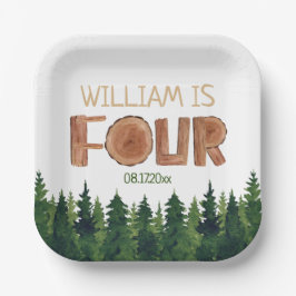 4th Birthday Name Green Trees Papieren Bordje