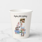 4th Birthday Photo Collage Number 4 Paper Cups Papieren Bekers (Voorkant)